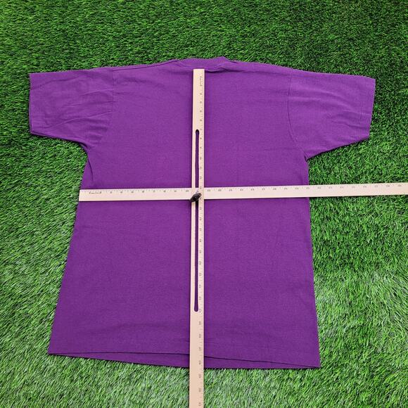 Vintage 1990 La-Paz Peace-Sign Shirt Womens XL 21x27 Purple - Picture 3 of 13